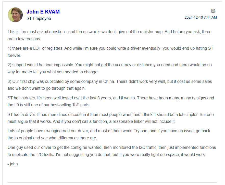 ST micro - register map